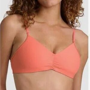 Commando Shirred Cotton Bra in Coral
